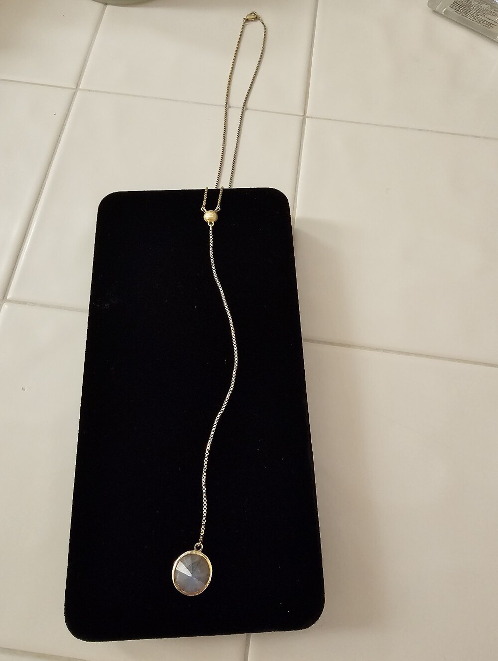 Eddie Borgo NWT Cone lariat Necklace Gold Pated Quartz OS